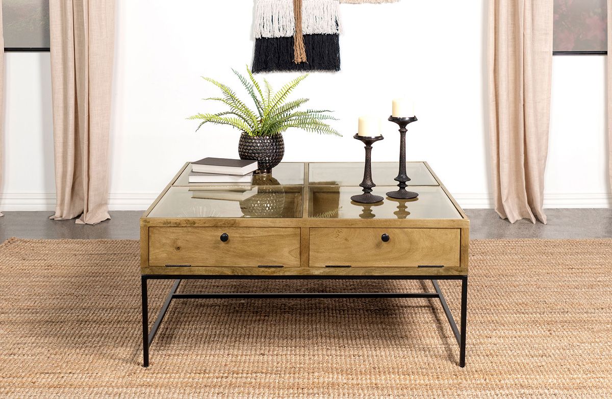Terra Square Glass Top Coffee Table
