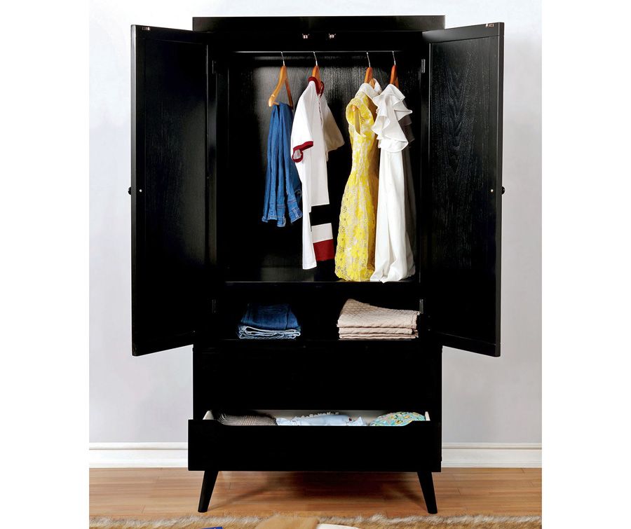 Terris Black Finish Armoire