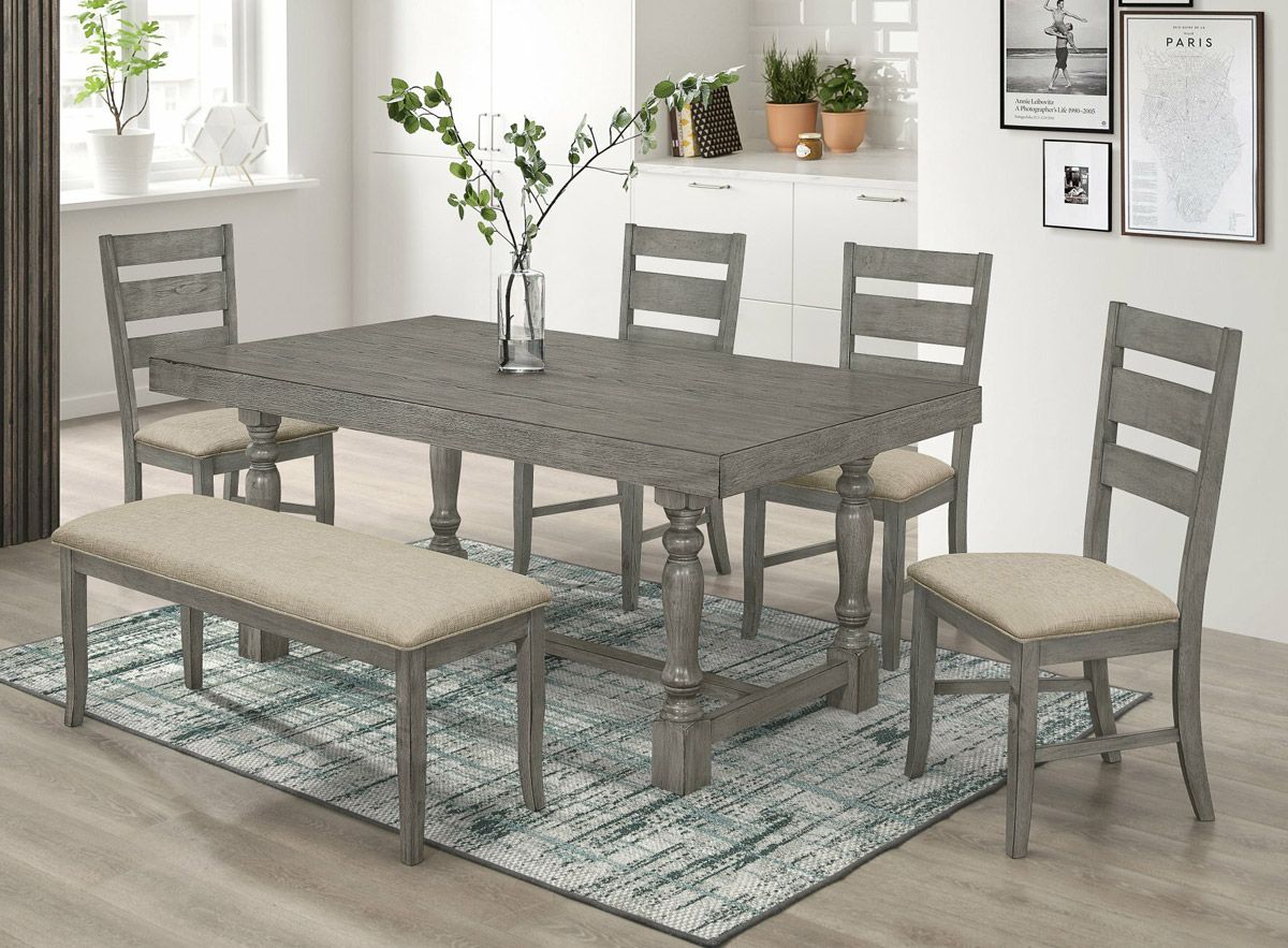 Teryn Rustic Grey Dining Room Table Set