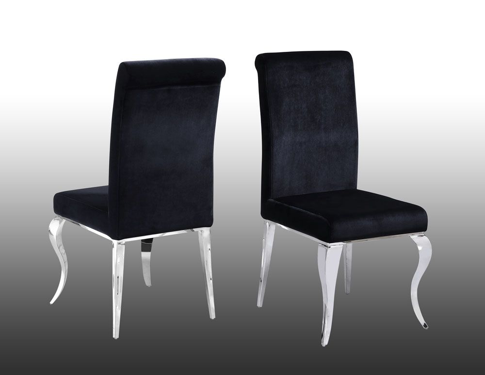 Theresa Black Velvet Dining Chairs