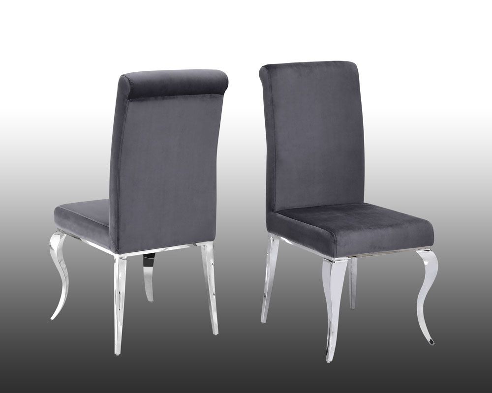 Theresa Grey Velvet Dining Chair