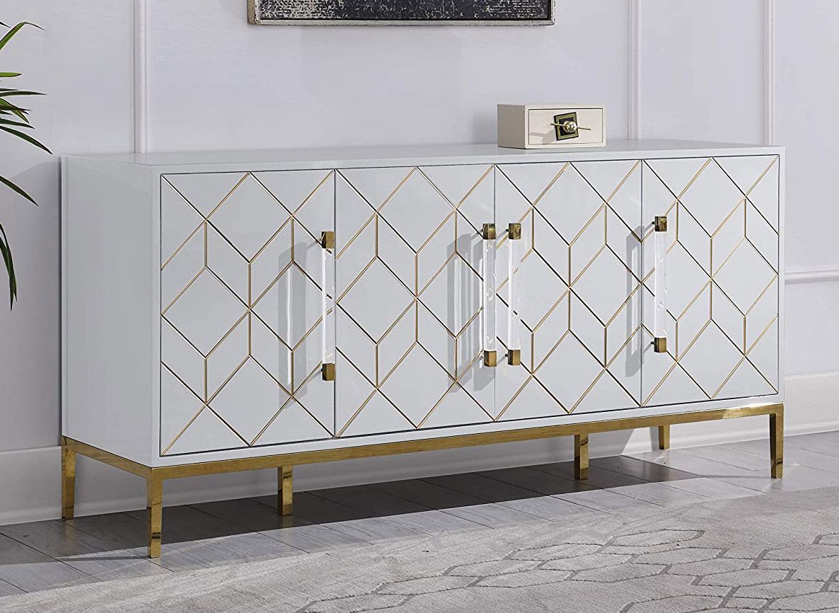 Tanya White Server With Gold Accents