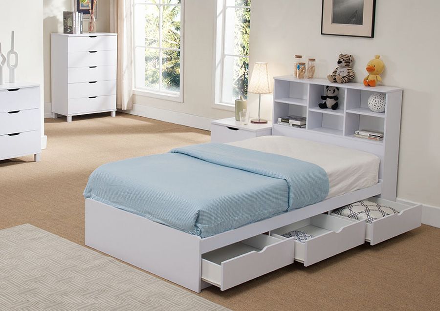 Tiara Twin Size Bed With Drawers