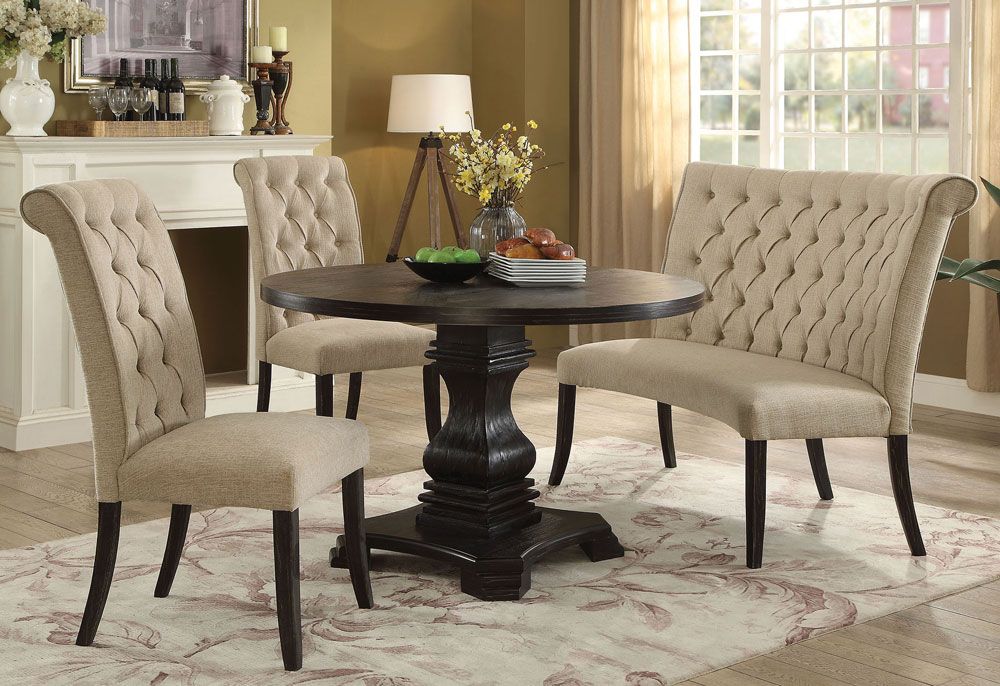 Timon Round Table With Ivory Chairs