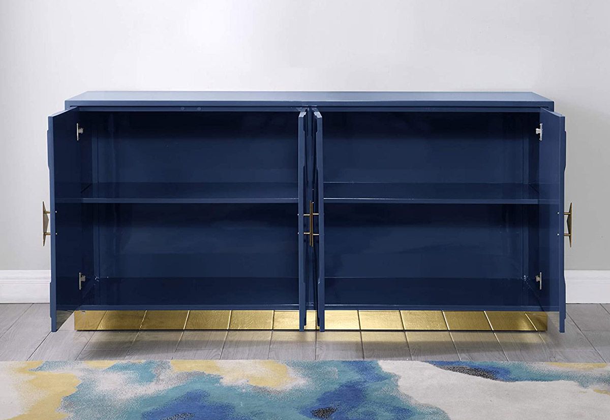 Titus Navy Blue Lacquer Buffet Storage