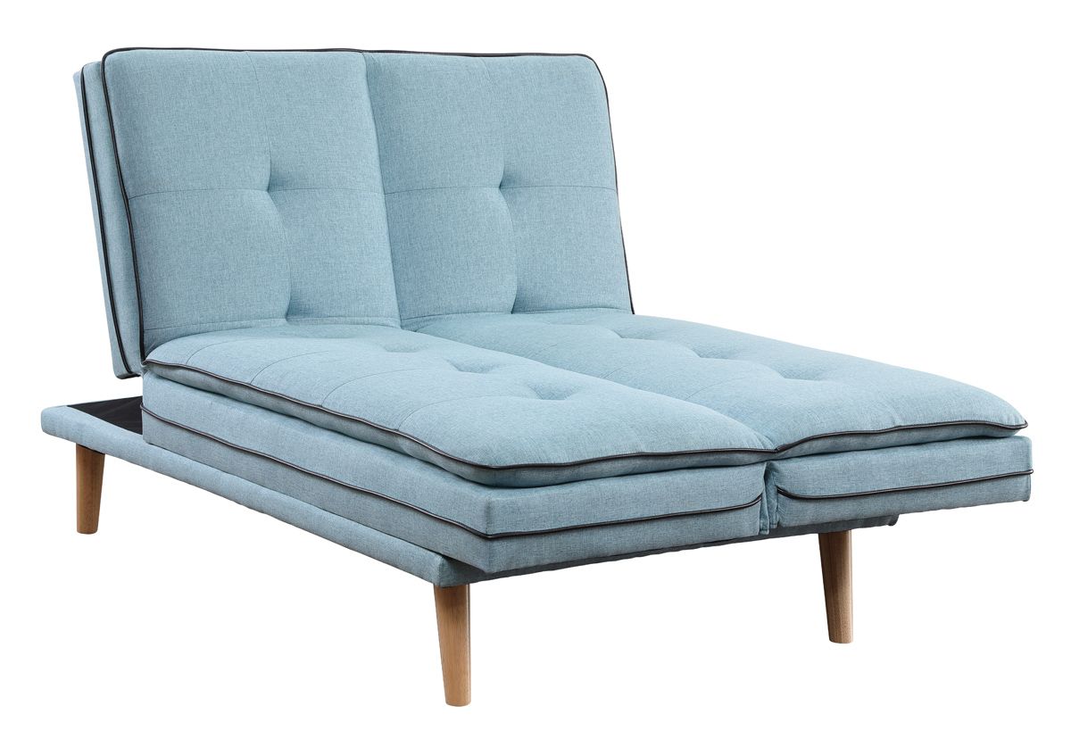 Todd Light Blue Linen Futon Chaise