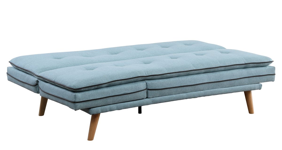 Todd Light Blue Linen Futon Sleeper