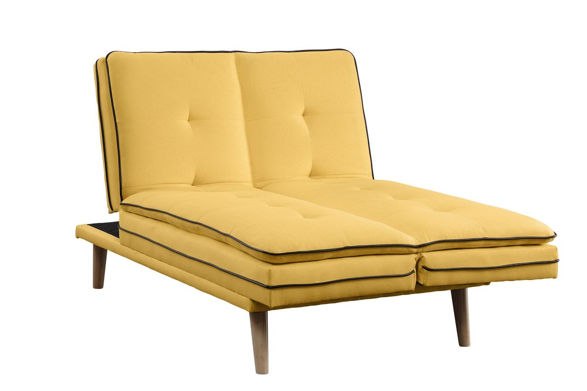 Todd Yellow Linen Futon Chaise