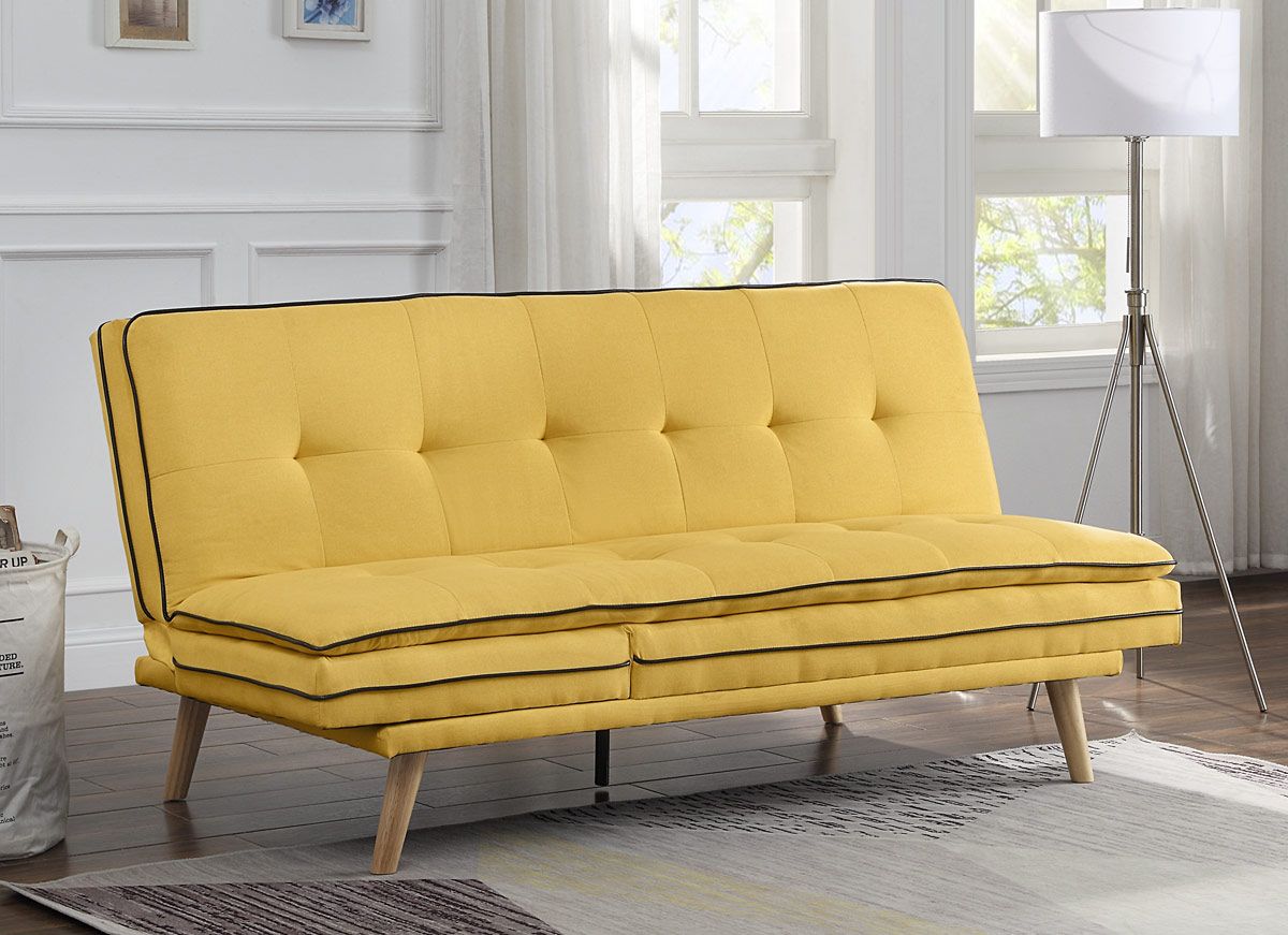 Todd Yellow Linen Futon Sleeper