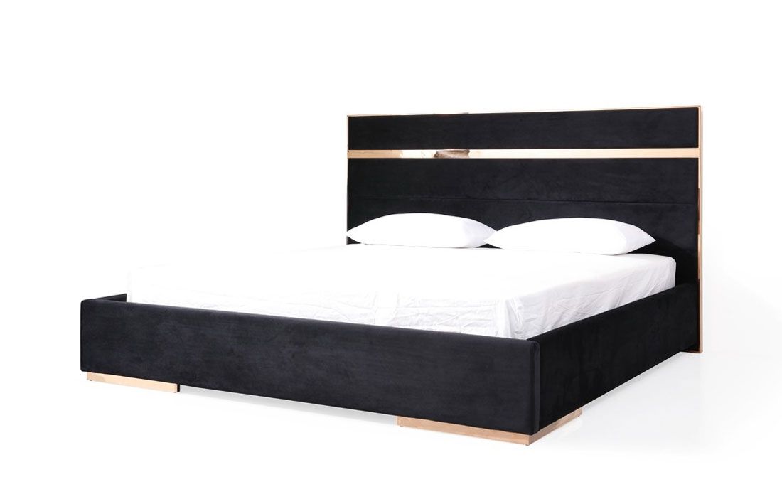 Toledo Black Velvet Bed