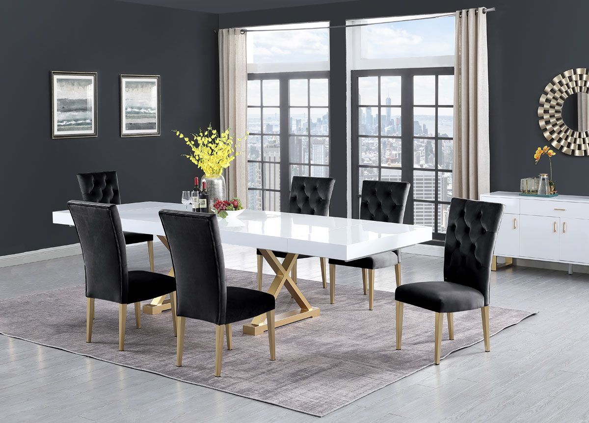 Toluka Dining Table With Gold Base