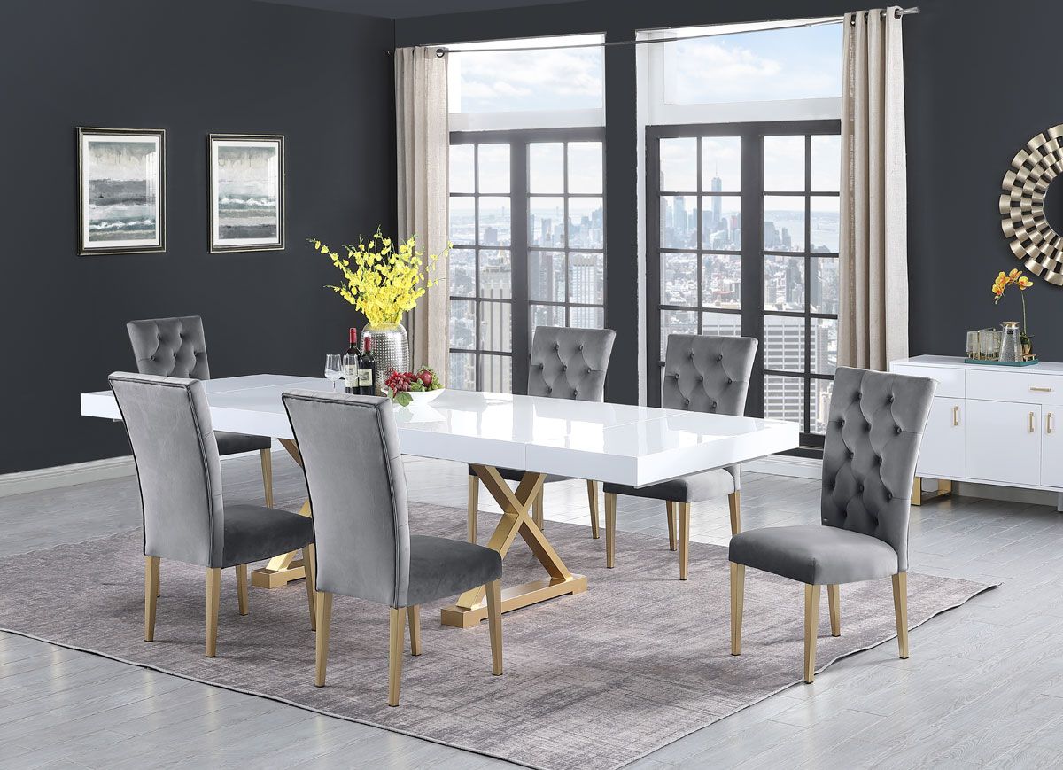 Toluka Dining Table With Grey Chairs