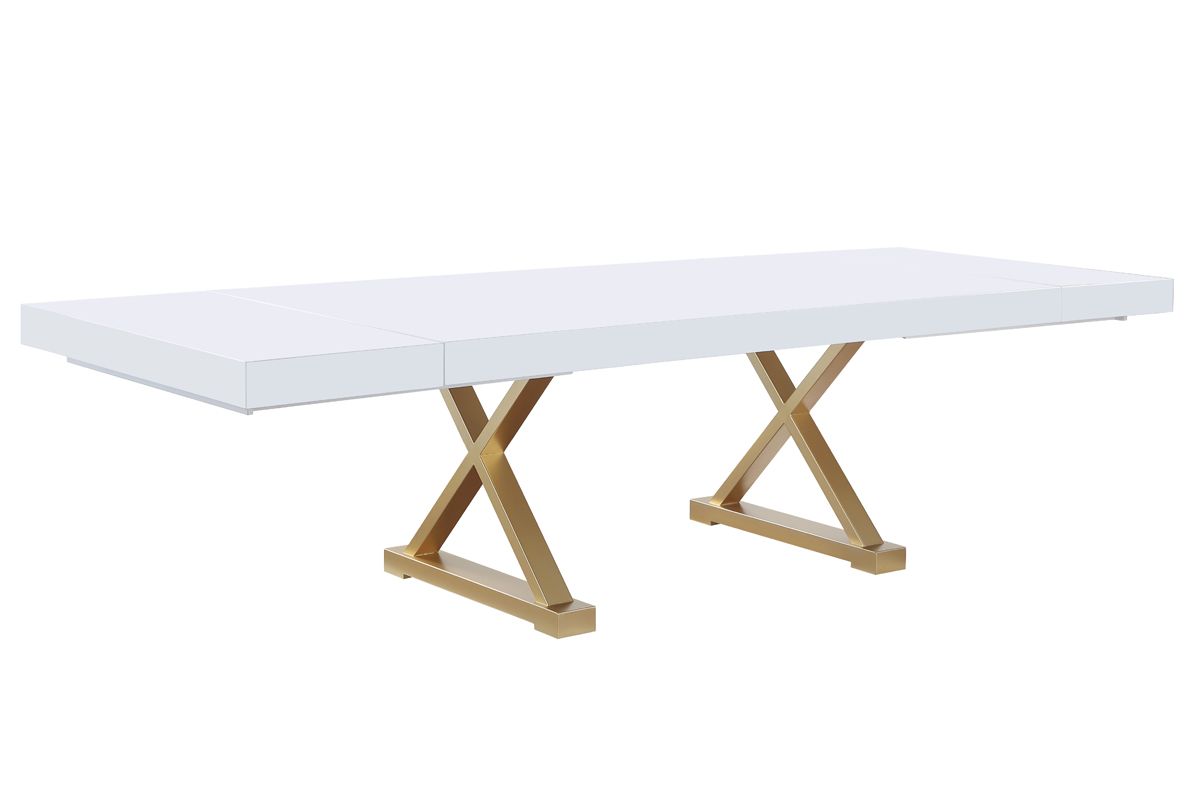 Toluka White Lacquer Dining Table