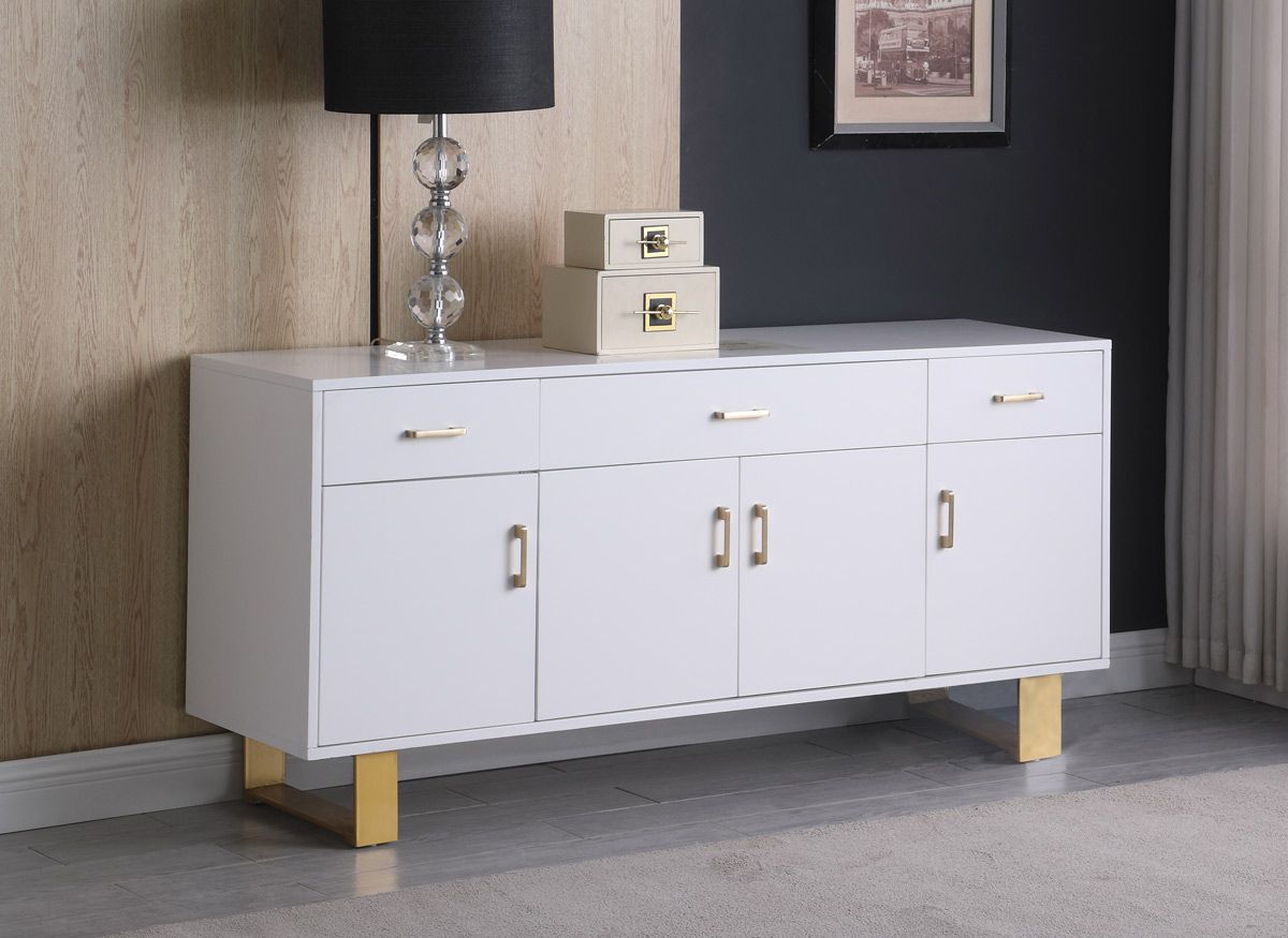 Toluka White Lacquer Sideboard