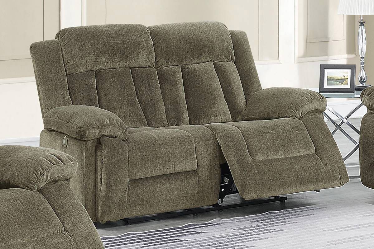 Tomas Tan Chenille Power Recliner Loveseat