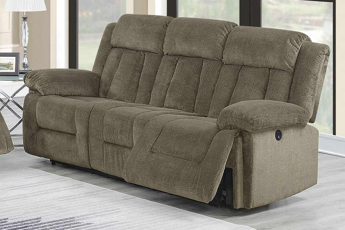 Tomas Tan Chenille Power Recliner Sofa