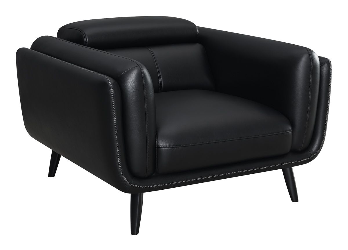 Tosh Black Leather Modern Chair