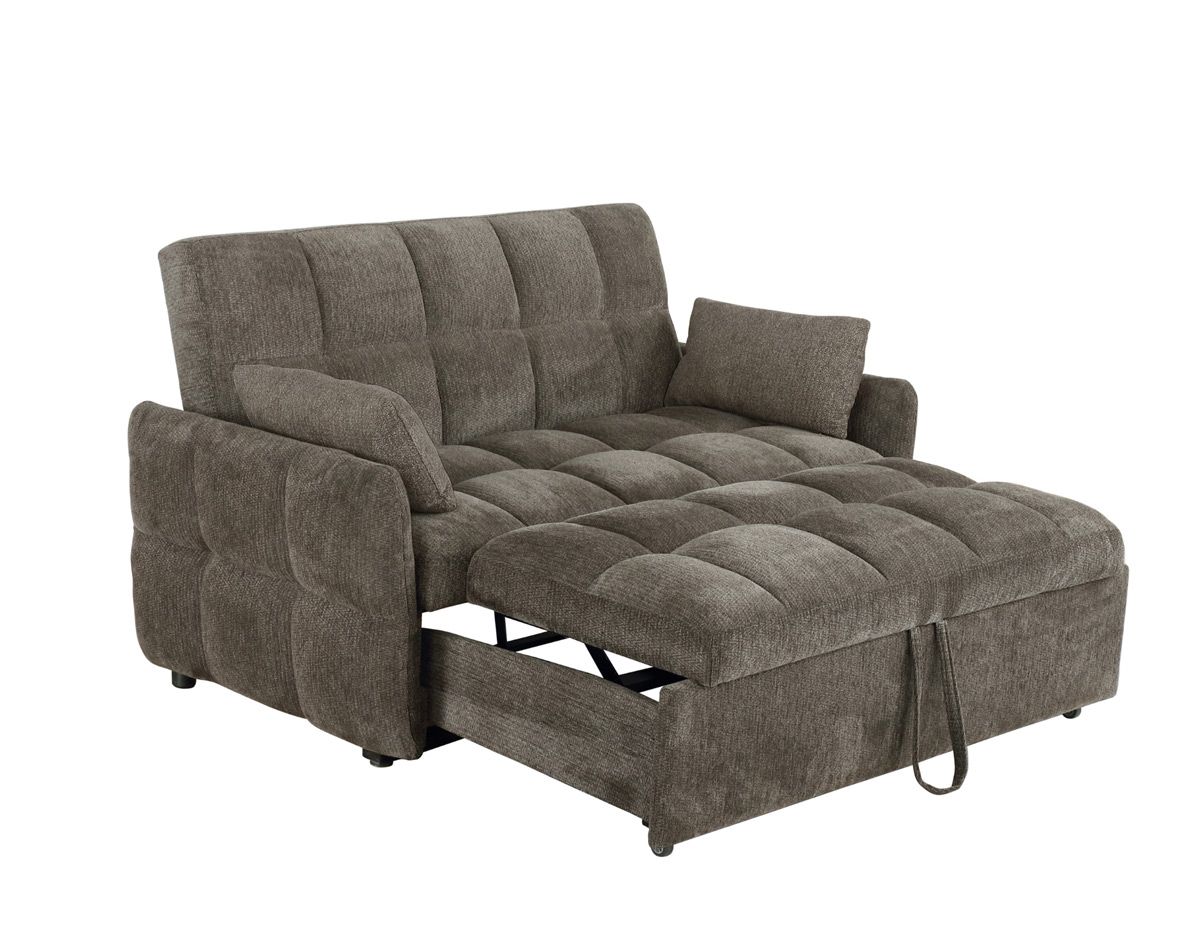 Tosha Brown Chenille Loveseat Sleeper