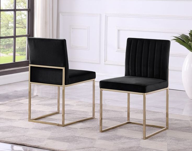 Townsend Black Velvet Dining Chairs
