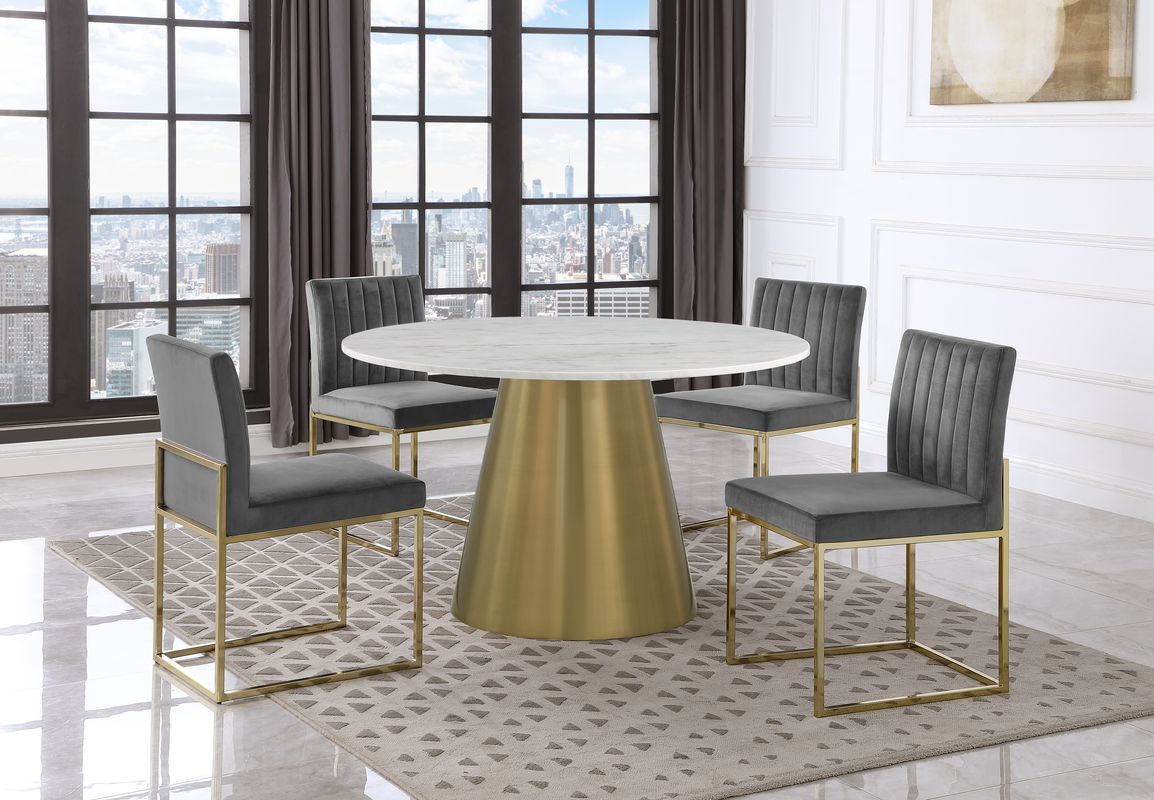 Townsend Dining Table With Grey Chairs