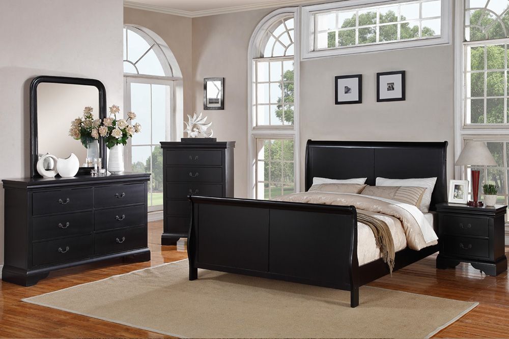 Traditional Style Sleigh Bed P 9230