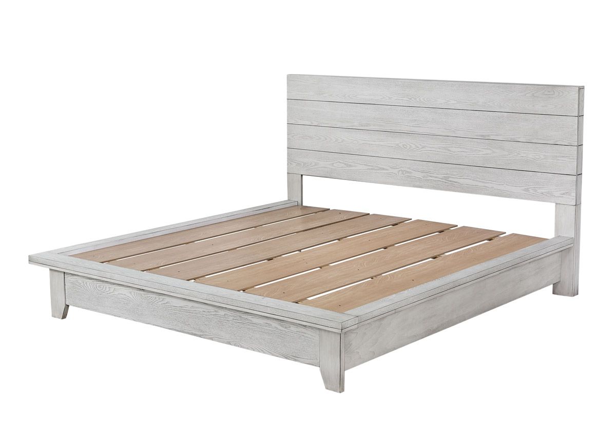 Travell Rustic White Finish Platform Bed