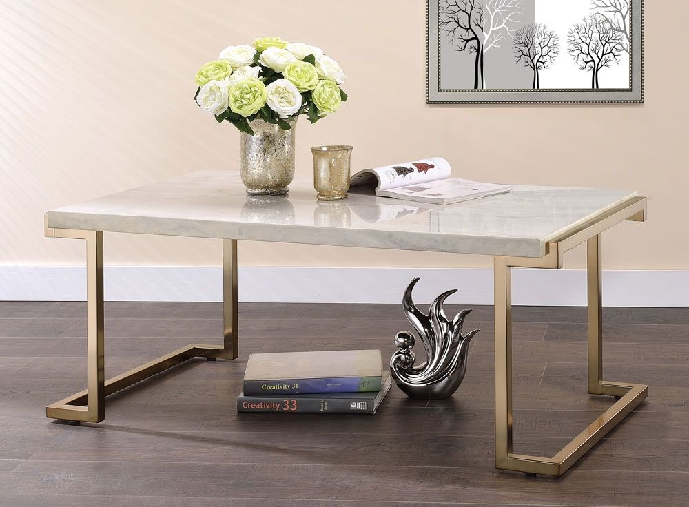 Travis Coffee Table Champagne Finish