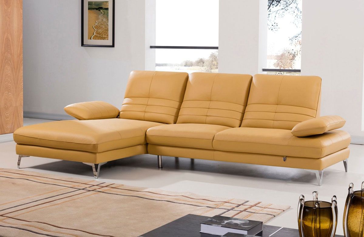 Trinity Yellow Italian Leather Sectional