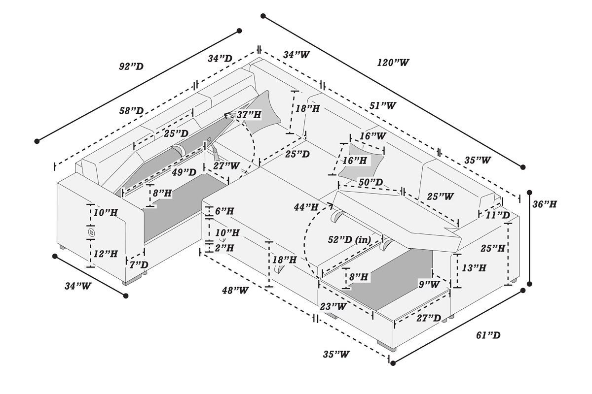 Tryna Sectional Sleeper Dimensions