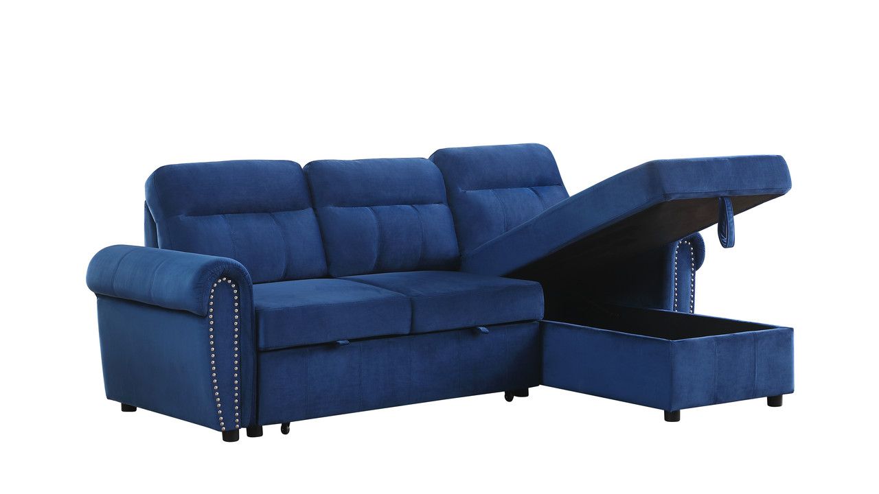 Turner Navy Sectional With Storage