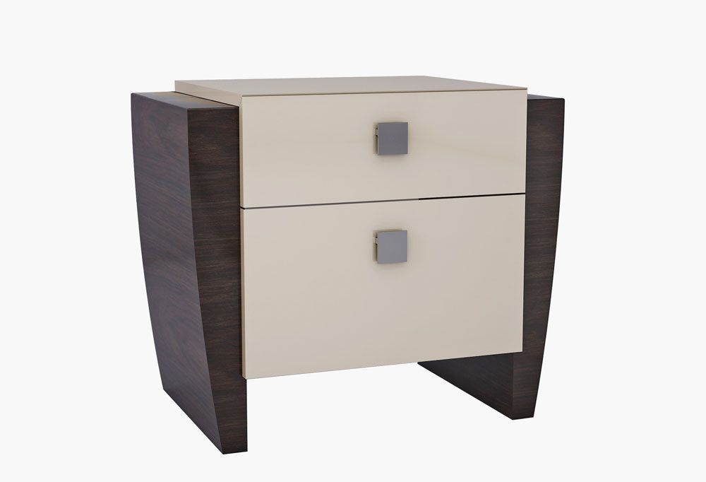Tuscany Two Tone Lacquer Finish Night Stand