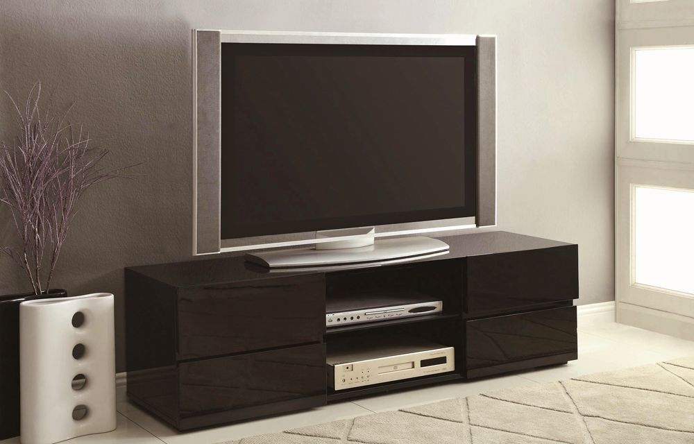 Finley Black Lacquer Finish TV Stand