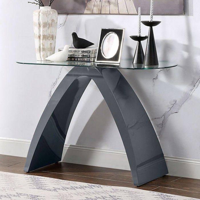 Tyra Grey Lacquer Sofa Table