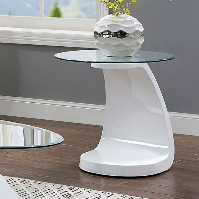 Tyra Modern Glass Top End Table