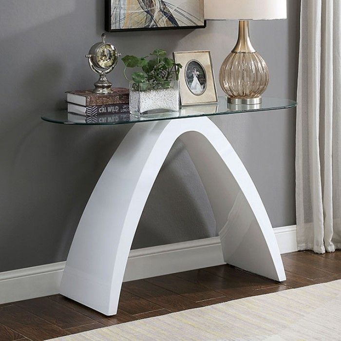 Tyra Modern Glass Top Sofa Table