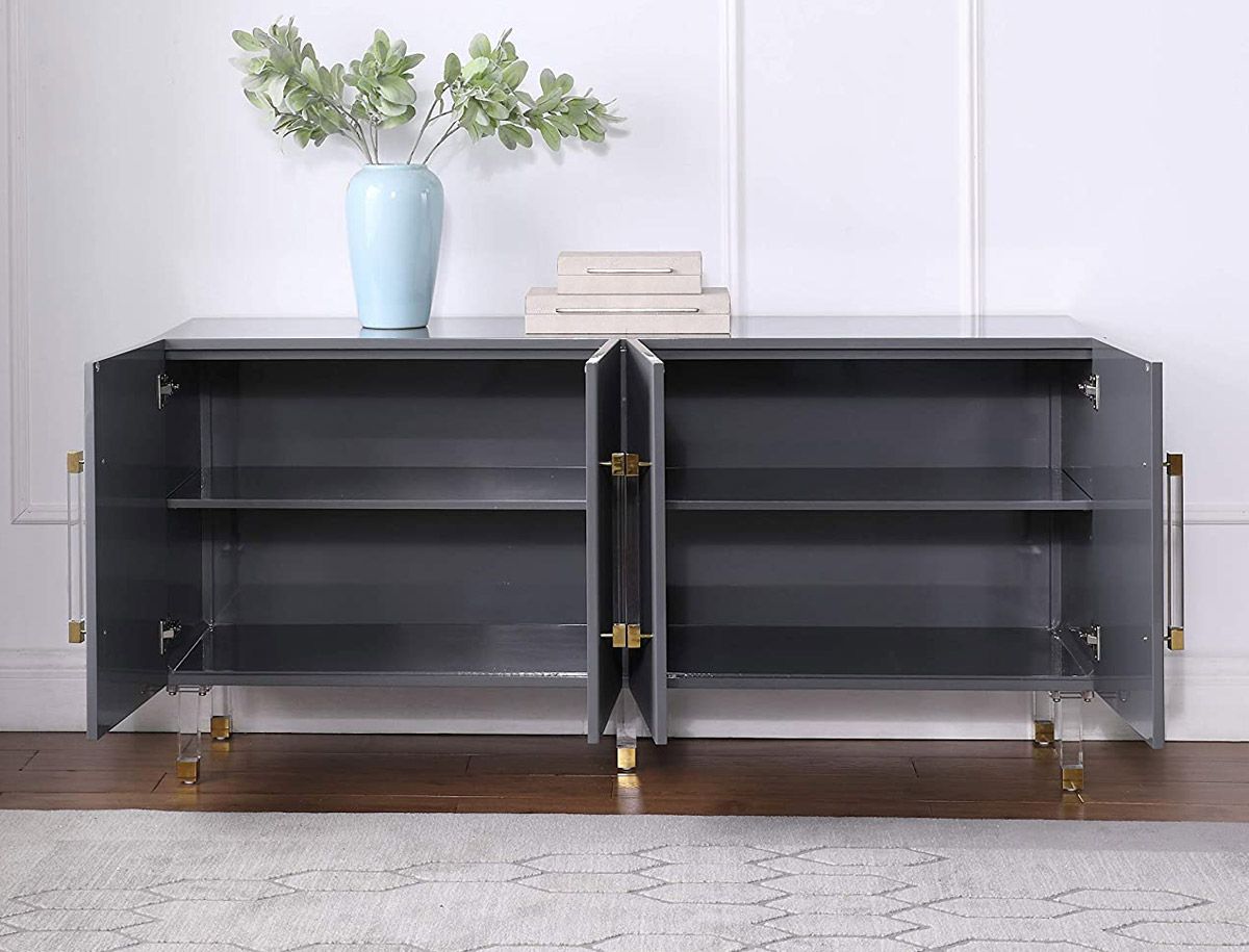 Tyrell Grey Lacquer Buffet Storage