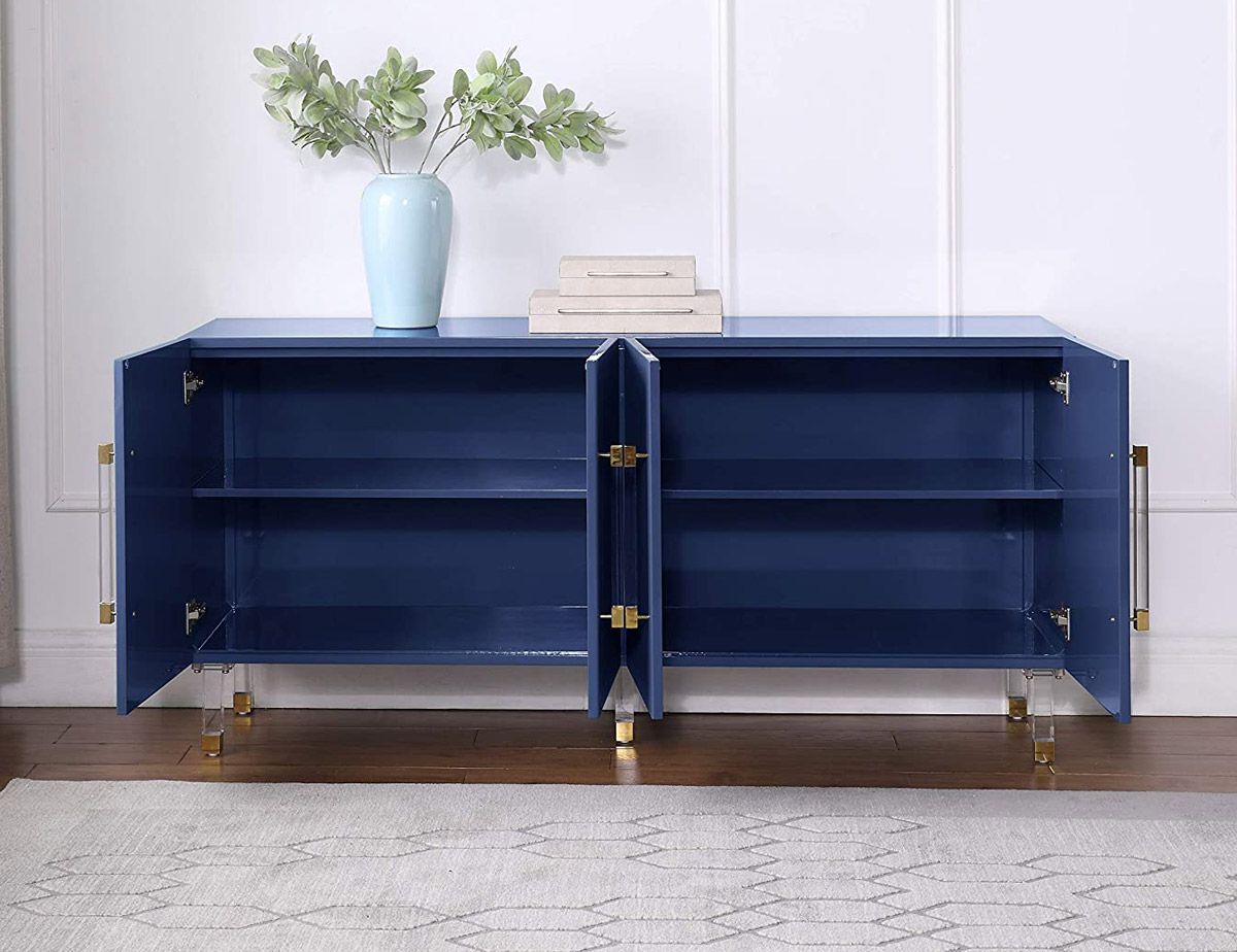 Tyrell Navy Blue Lacquer Sideboard Storage