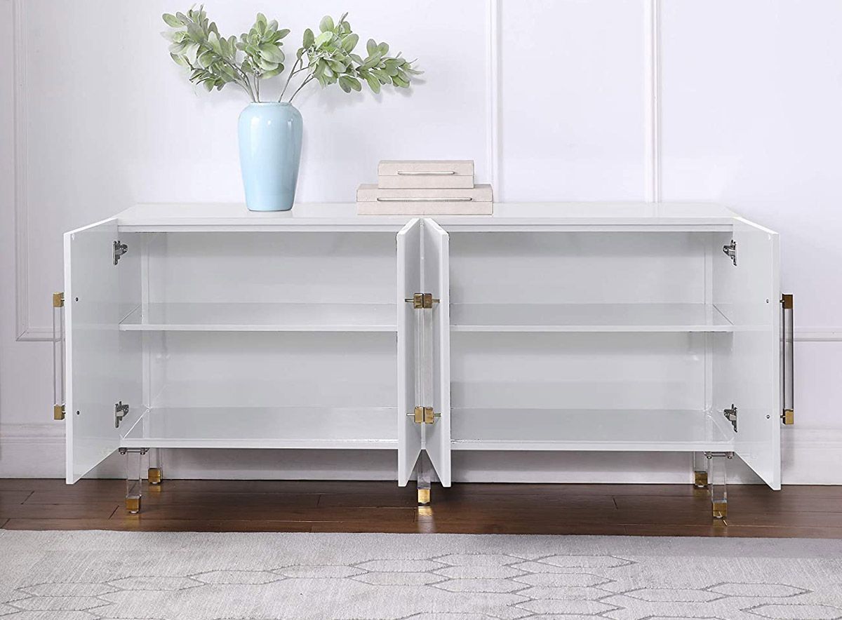 Tyrell White Lacquer Sideboard Storage