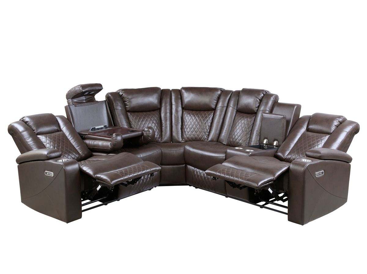 Udell Power Recliner Sectional Open