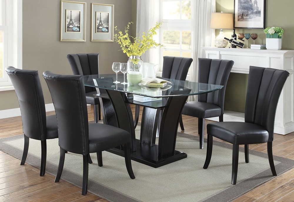 Upland Table With Black Leatherette Chairs