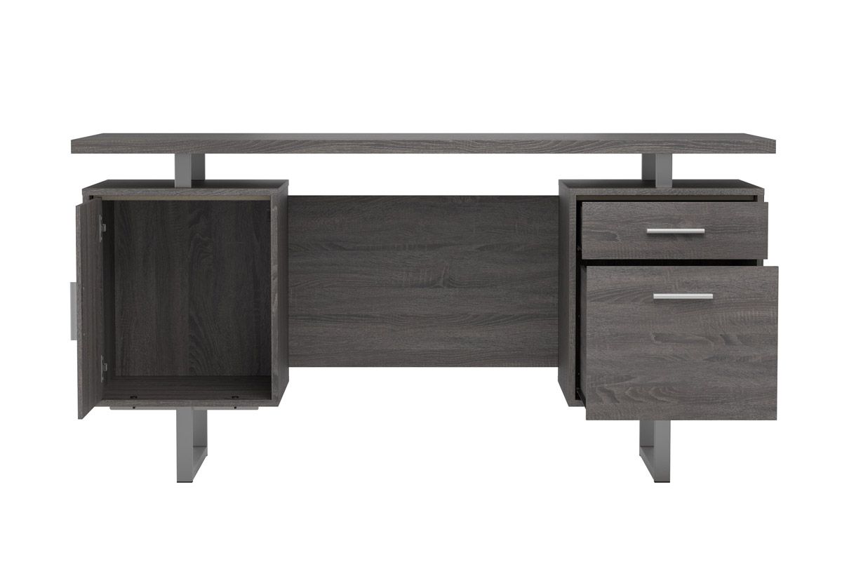 Vagan Rustic Grey Office Desk Storage