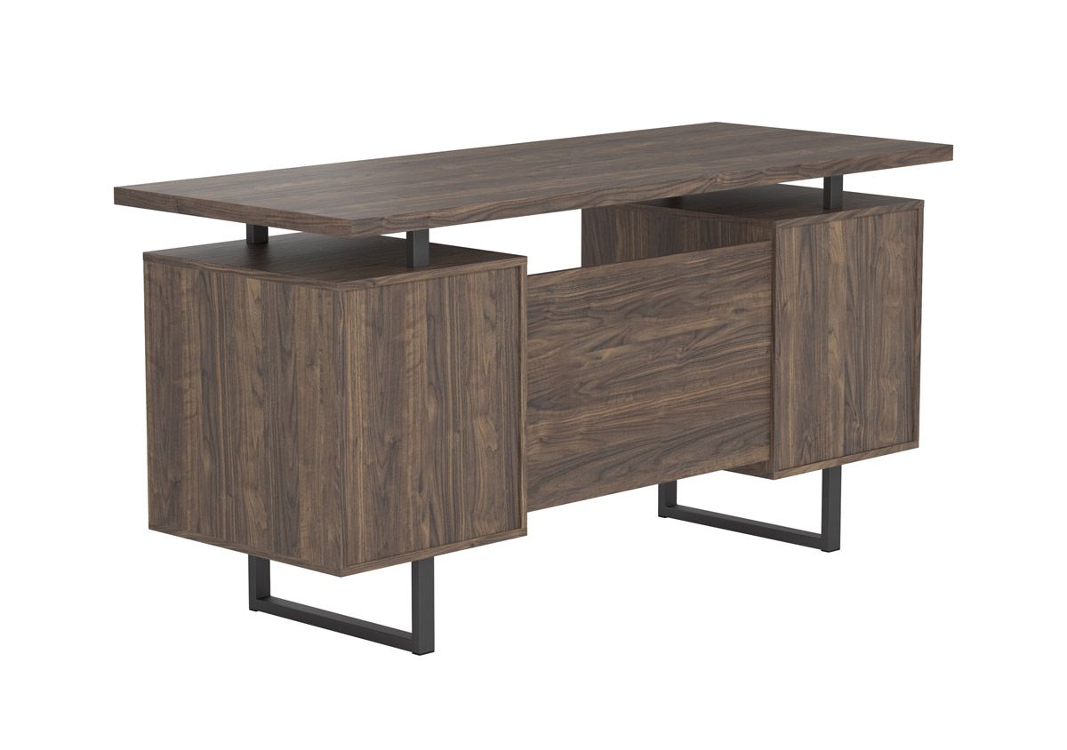 Vagan Rustic Walnut Office Desk Back Side