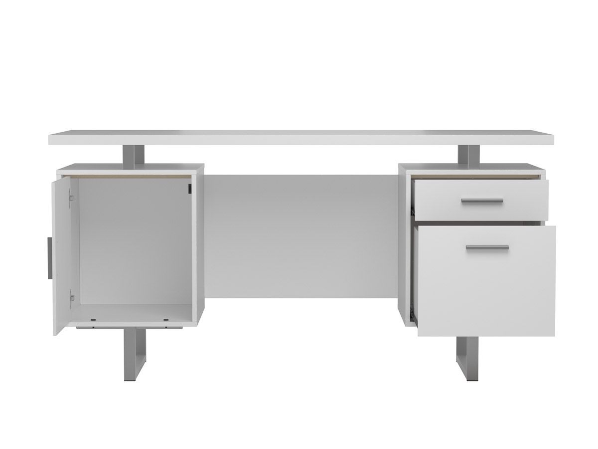 Vagan White Desk Storage