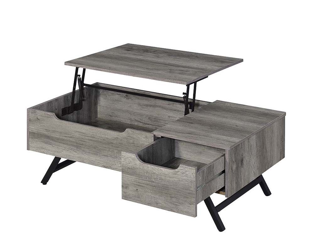 Val Rustic Grey Coffee Table Drawer