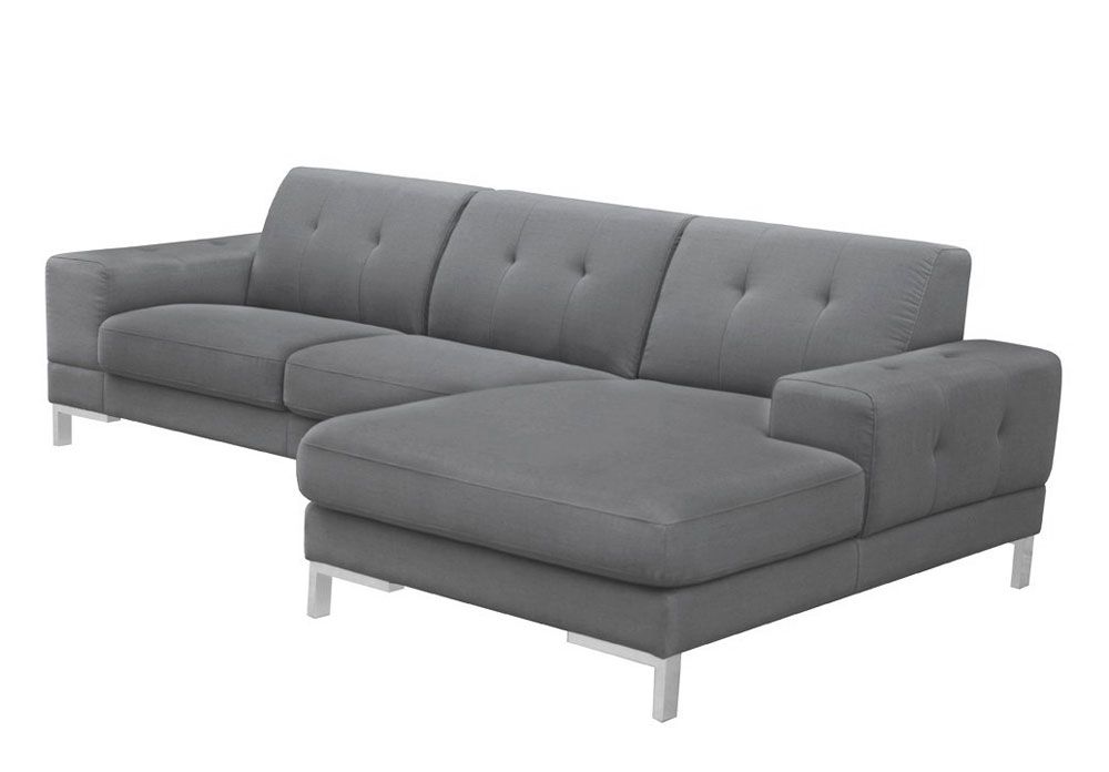 Vanda Grey Sectional Facing Right Side,Vanda Modern Fabric L Shape Sofa,Vanda Grey Sectional Facing Left Side