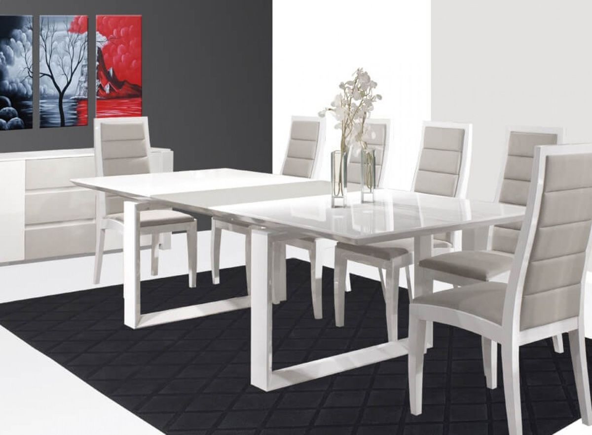 Vanguard White Formal Dining Table Set