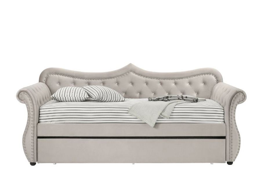 Varian Beige Velvet Daybed Set