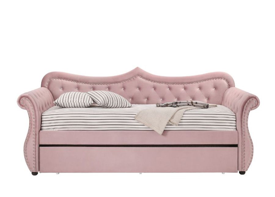 Varian Pink Daybed With Crystal Tufting