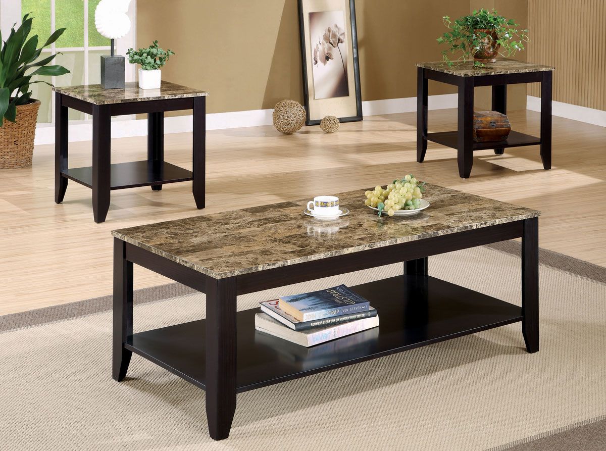 Vector Faux Marble Coffee Table Set