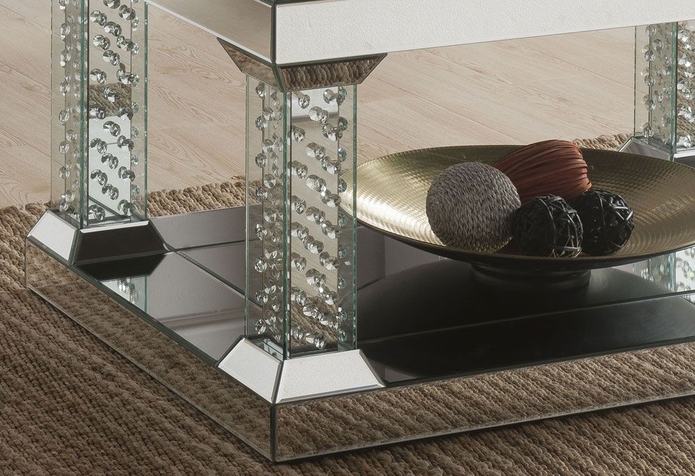 Vedlin Coffee Table With Crystals,Vedlin Mirrored Coffee Table